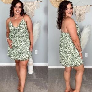 Abercrombie Plisse Ruched Babydoll Mini Dress